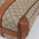 CELINE Macadam Hand Bag PVC Beige Gold Tone Auth 208843A-16