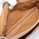CELINE Macadam Hand Bag PVC Beige Gold Tone Auth 208843A-11
