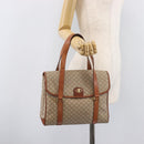 CELINE Macadam Hand Bag PVC Beige Gold Tone Auth 208843A-28