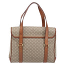 CELINE Macadam Hand Bag PVC Beige Gold Tone Auth 208843A-2