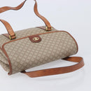 CELINE Macadam Hand Bag PVC Beige Gold Tone Auth 208843A-6