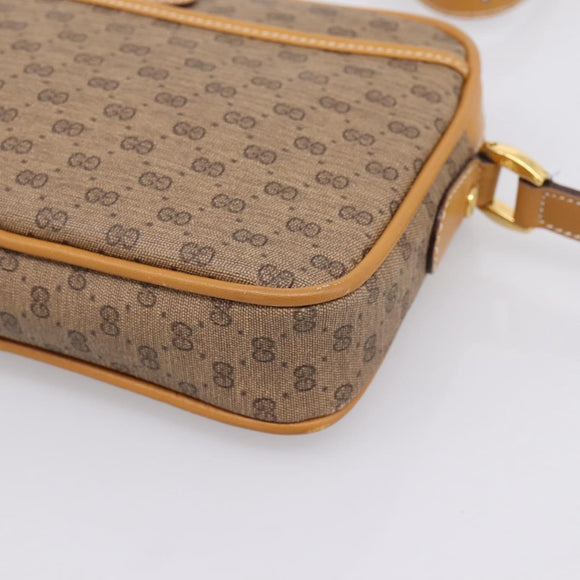 GUCCI Micro GG Shoulder Bag PVC Beige Gold Tone 007 56 0095 Auth 208844