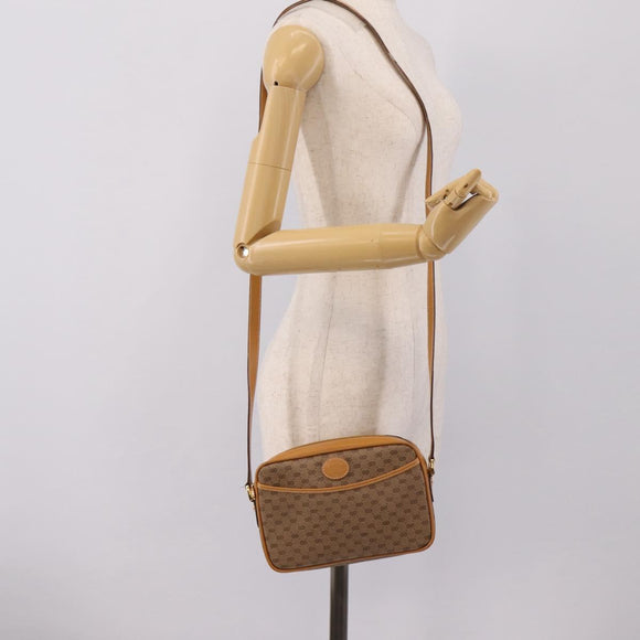 GUCCI Micro GG Shoulder Bag PVC Beige Gold Tone 007 56 0095 Auth 208844