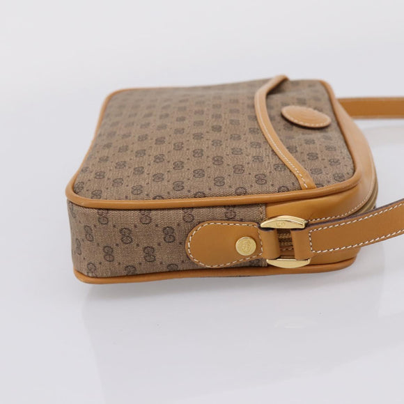 GUCCI Micro GG Shoulder Bag PVC Beige Gold Tone 007 56 0095 Auth 208844