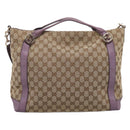 GUCCI GG Canvas GG Twins Shoulder Bag Beige Gold Tone 323675 Auth 208847V-3