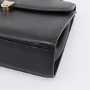 Burberrys Hand Bag Leather Black Silver Auth 208848-10