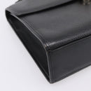 Burberrys Hand Bag Leather Black Silver Auth 208848-11