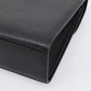 Burberrys Hand Bag Leather Black Silver Auth 208848-12