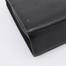 Burberrys Hand Bag Leather Black Silver Auth 208848-13