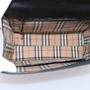 Burberrys Hand Bag Leather Black Silver Auth 208848-16