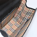 Burberrys Hand Bag Leather Black Silver Auth 208848-17