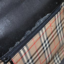 Burberrys Hand Bag Leather Black Silver Auth 208848-20