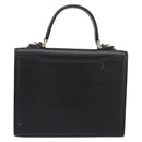 Burberrys Hand Bag Leather Black Silver Auth 208848-3