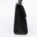 Burberrys Hand Bag Leather Black Silver Auth 208848-4