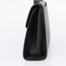 Burberrys Hand Bag Leather Black Silver Auth 208848-5