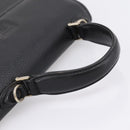 Burberrys Hand Bag Leather Black Silver Auth 208848-7
