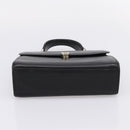 Burberrys Hand Bag Leather Black Silver Auth 208848-9