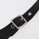 Coach Shoulder Bag Leather Black Silver Auth 208849A-15