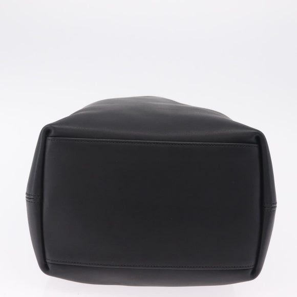 Coach Shoulder Bag Leather Black Silver Auth 208849A