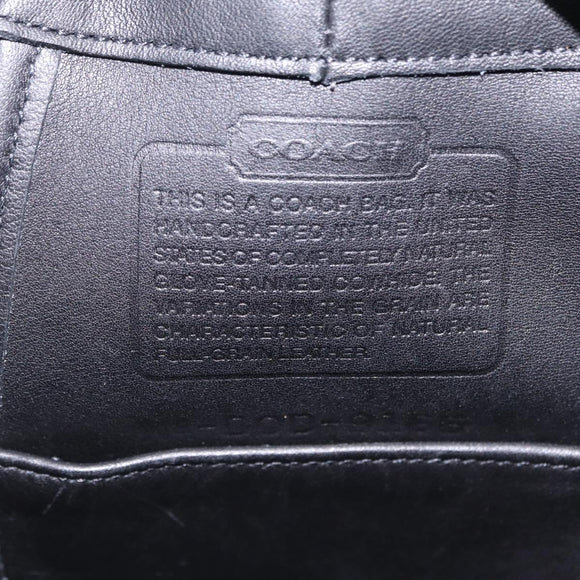Coach Shoulder Bag Leather Black Silver Auth 208849A