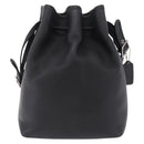 Coach Shoulder Bag Leather Black Silver Auth 208849A-13