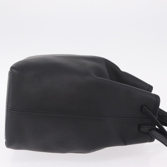Coach Shoulder Bag Leather Black Silver Auth 208849A