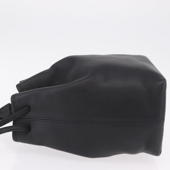 Coach Shoulder Bag Leather Black Silver Auth 208849A