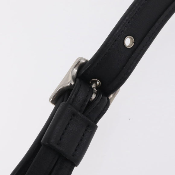 Coach Shoulder Bag Leather Black Silver Auth 208849A
