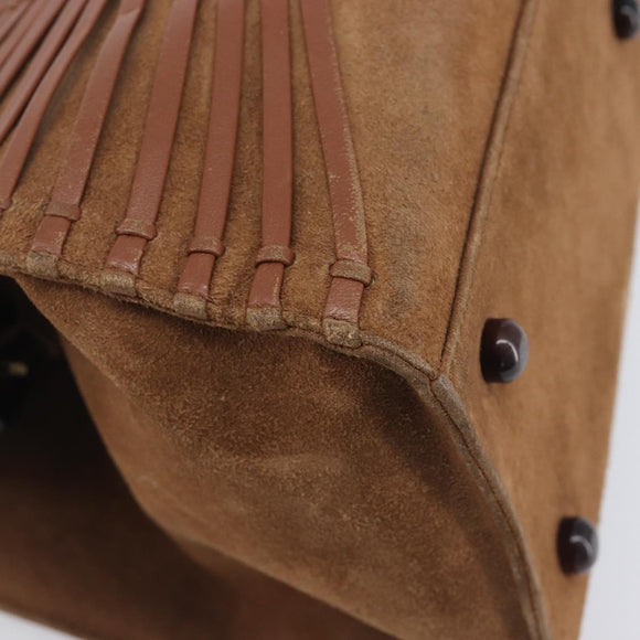 Christian Dior Samurai Hand Bag Suede Brown Auth 208852SAV