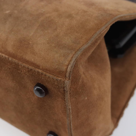 Christian Dior Samurai Hand Bag Suede Brown Auth 208852SAV