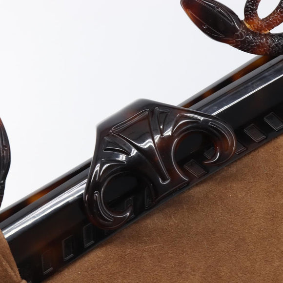 Christian Dior Samurai Hand Bag Suede Brown Auth 208852SAV