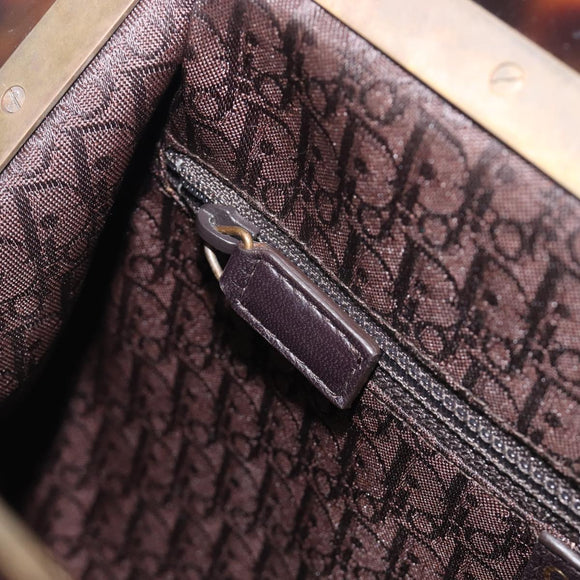 Christian Dior Samurai Hand Bag Suede Brown Auth 208852SAV