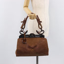 Christian Dior Samurai Hand Bag Suede Brown Auth 208852SAV-27