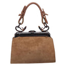 Christian Dior Samurai Hand Bag Suede Brown Auth 208852SAV-3