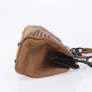 Christian Dior Samurai Hand Bag Suede Brown Auth 208852SAV-4