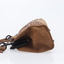 Christian Dior Samurai Hand Bag Suede Brown Auth 208852SAV-5
