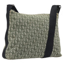 Christian Dior Trotter Canvas Shoulder Bag Green Silver Auth 208853-1