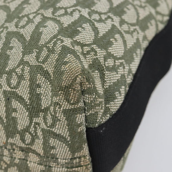Christian Dior Trotter Canvas Shoulder Bag Green Silver Auth 208853