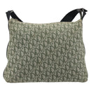 Christian Dior Trotter Canvas Shoulder Bag Green Silver Auth 208853-13