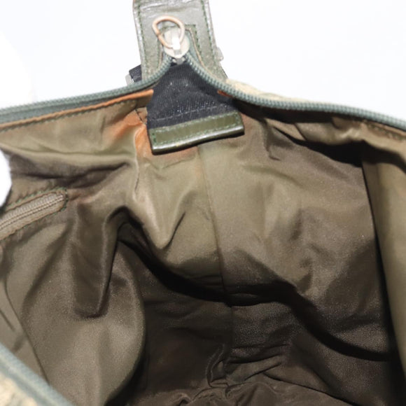 Christian Dior Trotter Canvas Shoulder Bag Green Silver Auth 208853