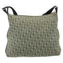 Christian Dior Trotter Canvas Shoulder Bag Green Silver Auth 208853-2