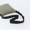 Christian Dior Trotter Canvas Shoulder Bag Green Silver Auth 208853-8