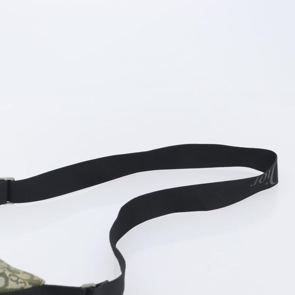 Christian Dior Trotter Canvas Shoulder Bag Green Silver Auth 208853