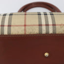 Burberrys Nova Check Hand Bag PVC Leather Beige Gold Tone Auth 208857-6
