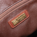Burberrys Nova Check Hand Bag PVC Leather Beige Gold Tone Auth 208857-22