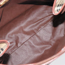 Burberrys Nova Check Hand Bag PVC Leather Beige Gold Tone Auth 208857-12