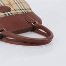 Burberrys Nova Check Hand Bag PVC Leather Beige Gold Tone Auth 208857-8