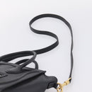 CELINE Luggage Nano Shopper Hand Bag Leather 2way Black Gold Tone Auth 208858-15