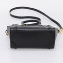 CELINE Luggage Nano Shopper Hand Bag Leather 2way Black Gold Tone Auth 208858-5
