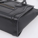 CELINE Luggage Nano Shopper Hand Bag Leather 2way Black Gold Tone Auth 208858-16